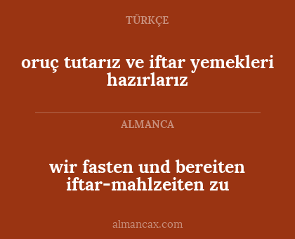 oruç tutarız ve iftar yemekleri hazırlarız - wir fasten und bereiten iftar-mahlzeiten zu