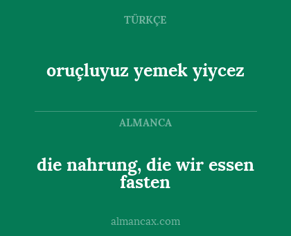 oruçluyuz yemek yiycez - die nahrung, die wir essen fasten