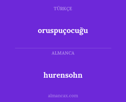 hurensohn - oruspuçocuğu