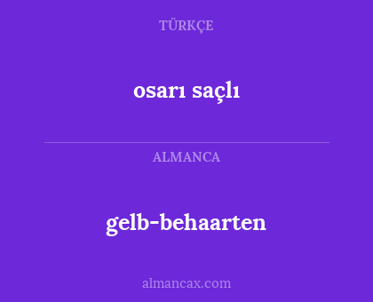 osarı saçlı - gelb-behaarten