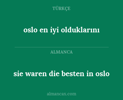 oslo en iyi olduklarını - sie waren die besten in oslo