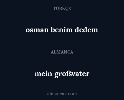 mein großvater - osman benim dedem