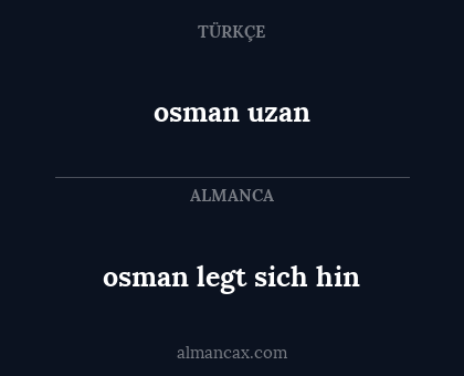 osman uzan - osman legt sich hin