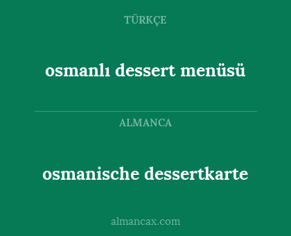 osmanische dessertkarte - osmanlı dessert menüsü