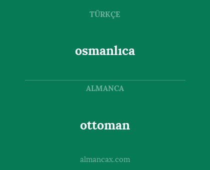 osmanlıca - ottoman