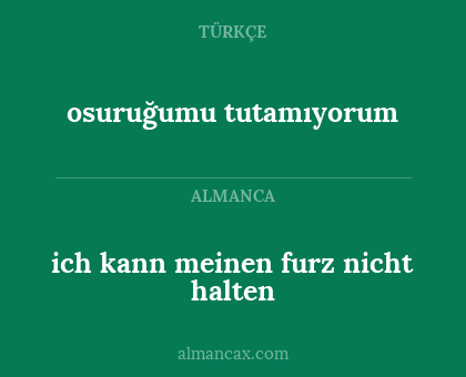 ich kann meinen furz nicht halten - osuruğumu tutamıyorum