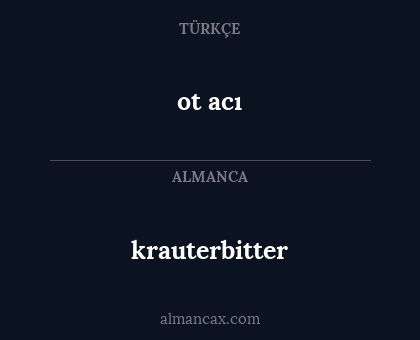 ot acı - krauterbitter