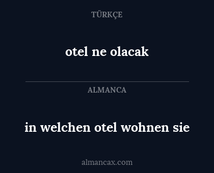 in welchen otel wohnen sie - otel ne olacak