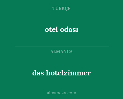 das hotelzimmer - otel odası