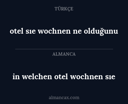 otel sıe wochnen ne olduğunu - in welchen otel wochnen sıe
