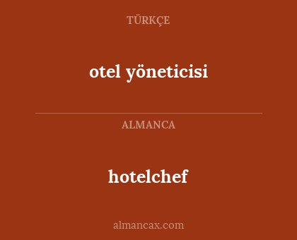 hotelchef - otel yöneticisi