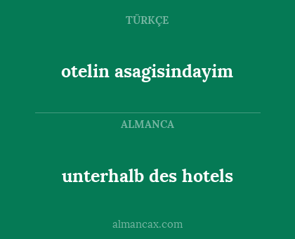 otelin asagisindayim - unterhalb des hotels