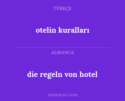 otelin kuralları - die regeln von hotel