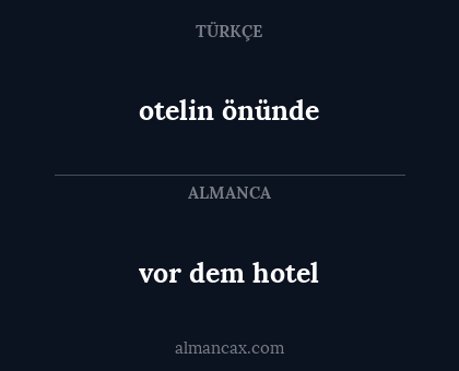 vor dem hotel - otelin önünde