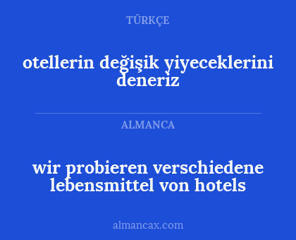 otellerin değişik yiyeceklerini deneriz - wir probieren verschiedene lebensmittel von hotels