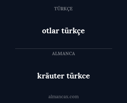 kräuter türkce - otlar türkçe