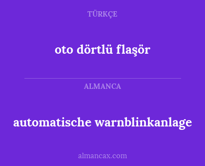 automatische warnblinkanlage - oto dörtlü flaşör