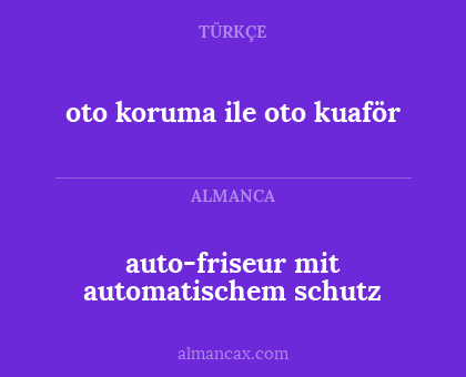 auto-friseur mit automatischem schutz - oto koruma ile oto kuaför