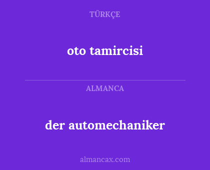 oto tamircisi - der automechaniker