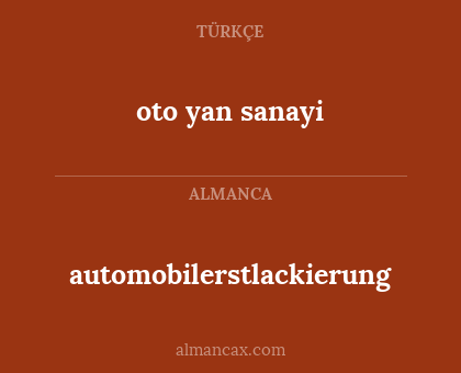 automobilerstlackierung - oto yan sanayi