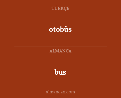 bus - otobüs