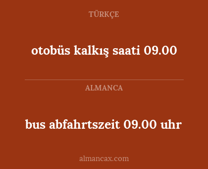 bus abfahrtszeit 09.00 uhr - otobüs kalkış saati 09.00