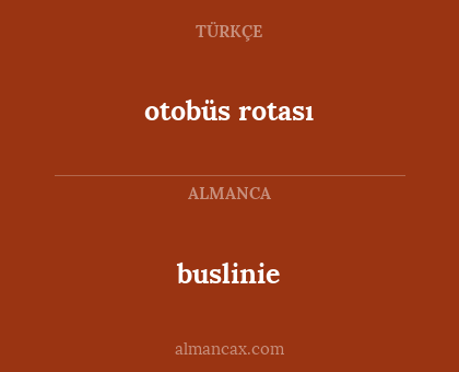 otobüs rotası - buslinie