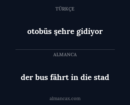 der bus fährt in die stad - otobüs şehre gidiyor