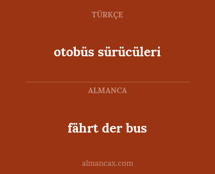 fährt der bus - otobüs sürücüleri