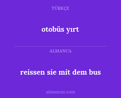 otobüs yırt - reissen sie mit dem bus