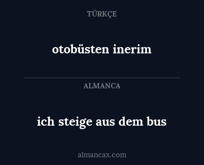 otobüsten inerim - ich steige aus dem bus