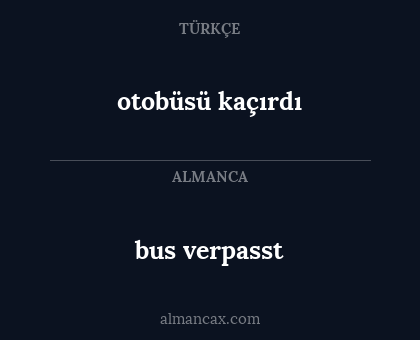 otobüsü kaçırdı - bus verpasst