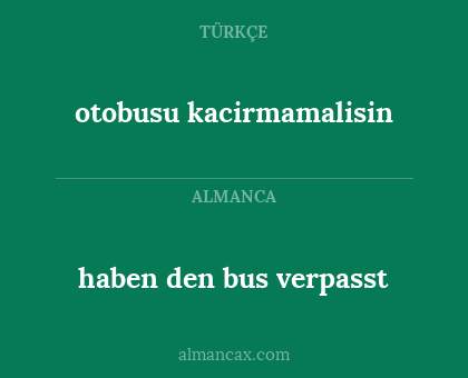 otobusu kacirmamalisin - haben den bus verpasst