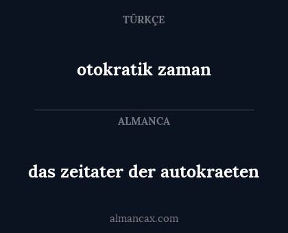 das zeitater der autokraeten - otokratik zaman
