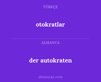 otokratlar - der autokraten