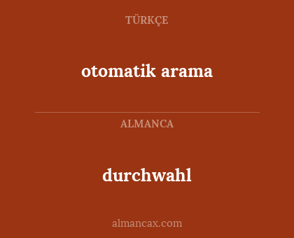 durchwahl - otomatik arama