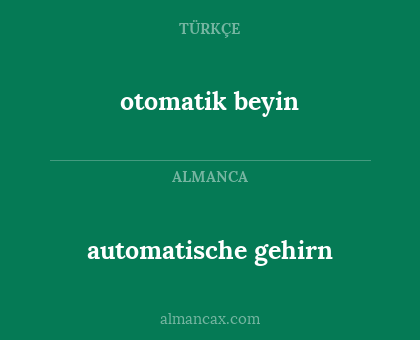 otomatik beyin - automatische gehirn