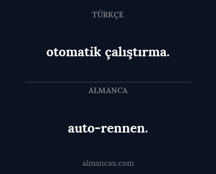 otomatik çalıştırma. - auto-rennen.
