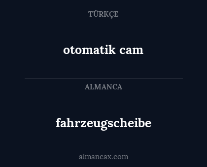 fahrzeugscheibe - otomatik cam