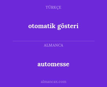automesse - otomatik gösteri