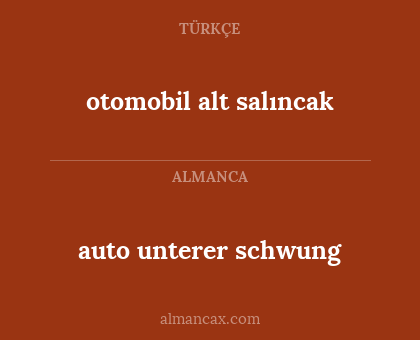 auto unterer schwung - otomobil alt salıncak