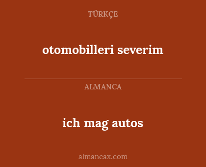 otomobilleri severim - ich mag autos