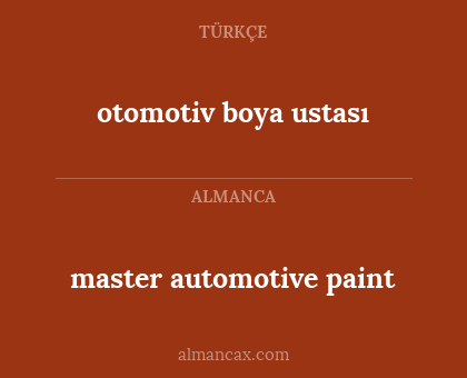 otomotiv boya ustası - master automotive paint