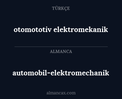 automobil-elektromechanik - otomototiv elektromekanik