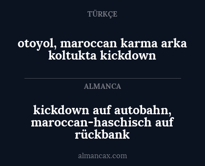 kickdown auf autobahn, maroccan-haschisch auf rückbank - otoyol, maroccan karma arka koltukta kickdown