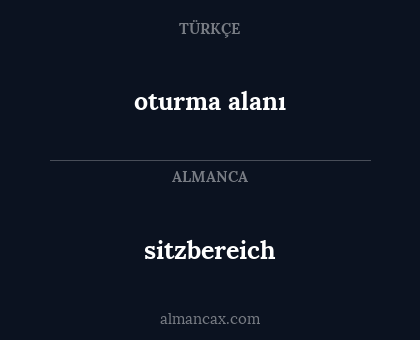 sitzbereich - oturma alanı