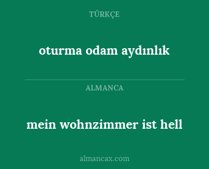 mein wohnzimmer ist hell - oturma odam aydınlık