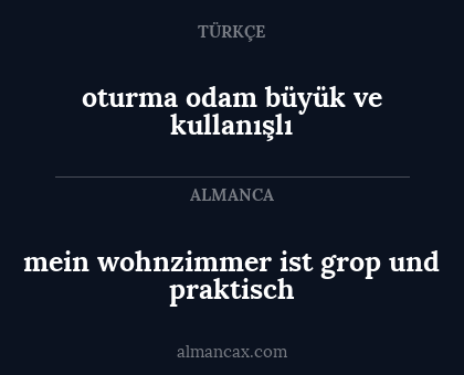 oturma odam büyük ve kullanışlı - mein wohnzimmer ist grop und praktisch