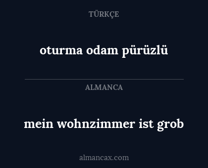 oturma odam pürüzlü - mein wohnzimmer ist grob