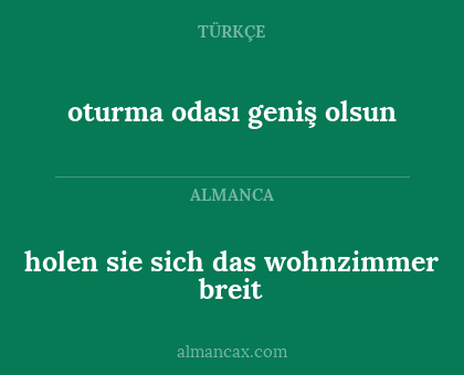 holen sie sich das wohnzimmer breit - oturma odası geniş olsun